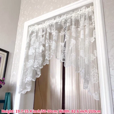 Cortina de puerta de encaje floral mariposa gasa transparente retro barroco decoración del hogar Foto 1 de 4