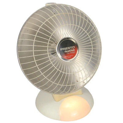Presto Heat Dish Portable Parabolic Electric Heater Footlight Tilt Alarm - Image 1 of 4