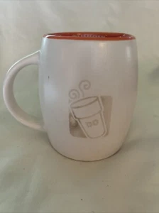 Dunkin Donuts Ceramic White & Orange 14 oz Coffee Mug - Picture 1 of 8
