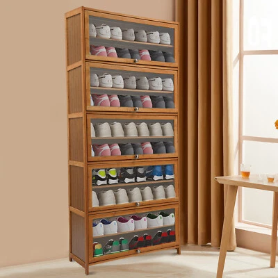 11-Tier 67" Tall Shoe Cabinet with Clear Doors for Organized Storage - Image 1 of 4