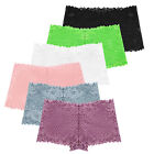 6 Pack Womens Lace French Knickers Boyshorts Briefs Seamless Underwear Panties