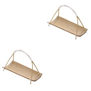 2 PCS Snackbehälter Für Kinder Teller Geschirrtuchhalter Aus Bambus - Bild 1 von 12