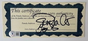 Pamela Anderson (“Baywatch”) Signed Autographed 3.5x8 COA Card - Beckett (BAS) - Picture 1 of 4