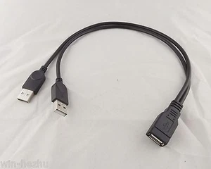 10x USB 2.0 A Female To 2 Male Y Splitter Data Power Charge Extension Cord Cable - Picture 1 of 6