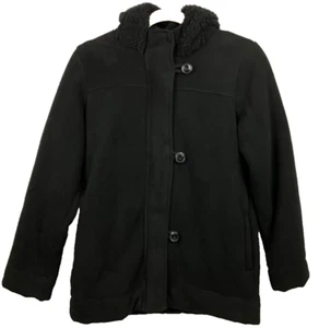 Old Navy Jacket Girls Size XL (14) Black Hooded Full Zip Fleece Lined Pockets - Picture 1 of 6