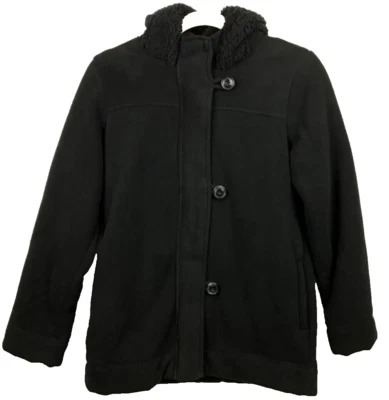 Old Navy Jacket Girls Size XL (14) Black Hooded Full Zip Fleece Lined Pockets - Image 1 of 4