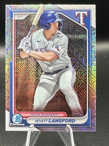 2024 Bowman Chrome #BCP-64 Wyatt Langford Mojo Refractor Texas Rangers - Picture 1 of 2