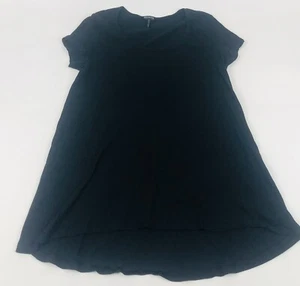 DAISY FUENTES SHORT SLEEVE BLACK SOLID SHIRT M FLOWING - Picture 1 of 6
