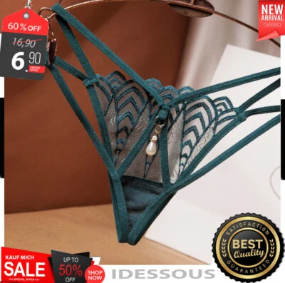 Schmuck Rio String Tanga transparent Dessous Slip sexy mit Schwarz Reizwäsche - Bild 1 von 4