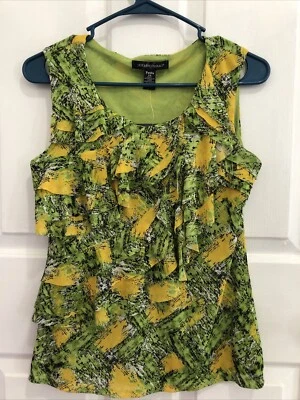 Mujer Diseñadores Originales Talla PS Petite Sin Mangas Volantes Forrado Top Foto 1 de 4