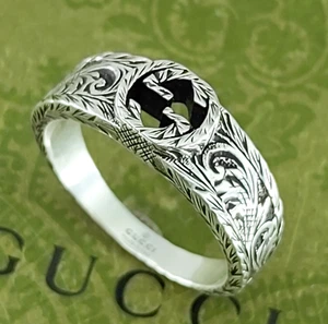 Gucci Interlocking G Arabesque Ring Gr. US 11 (25/IT) Silber 925 mit Box & Etui - Bild 1 von 24