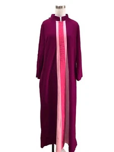 FABULOUS VTG JCPENNEY Pink & Purple Fuzzy Warm Robe House Dress Loungewear SZ 38 - Picture 1 of 8