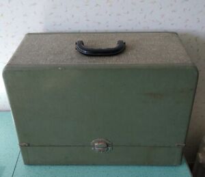 Vintage Wood Sewing Machine CASE ONLY Carrying Box Tote Green