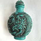 Chinese Handwork Turquoise Carved dragon Lucky Snuff Bottles