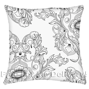 CASA EMBROIDED FRENCH FLORAL WHITE DESIGN PILLOW CUSHION 45x45cm **FREE DELIVERY - Foto 1 di 3