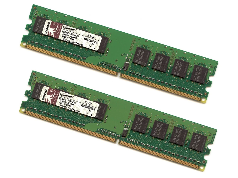 RAM Kingston KVR533D2N4/512 (Kit 2) 1GB (2 x 512 MB) 240p DDR2 533MHz PC2-4200 - Immagine 1 di 1