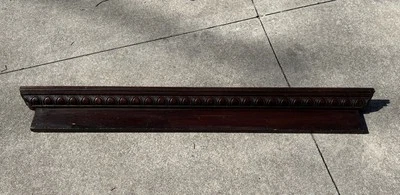 Antique Carved Wood Crown Molding Trim Casing Mantle Black Forest ? 60" #B - Image 1 of 4