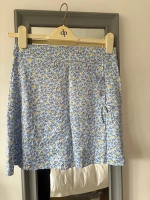 Primark Summer Skirt Blue Flowers silky material - Image 1 of 4