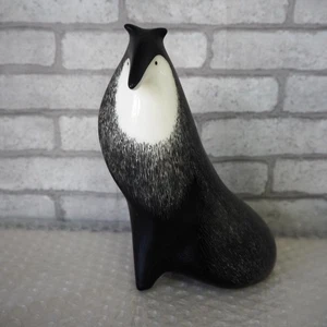 Statuina cane AS Cmielow grezzo collie porcellana bianco e nero made in Poland - Foto 1 di 10