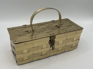 Vtg Dorset Rex Fifth Avenue Gold Metal Basketweave Woven Handbag Purse 50s  - Picture 1 of 14