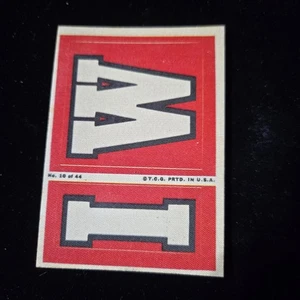 Tarjeta adhesiva de tela 1968 Topps Football Test equipos NFL parche iniciales 10 I & W - Imagen 1 de 2