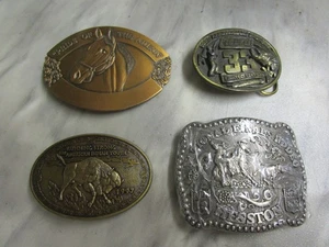 Lot #8 (4) Vintage Gürtelschnallen - Zebco Angeln, Indianer Jugend, Pferd, Rodeo - Bild 1 von 2