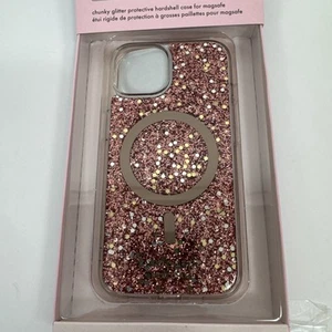 Coque Magsafe dorée transparente pailletée Kate Spade pour iPhone 14 (6.1") - Photo 1 sur 3
