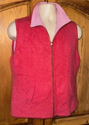 Chaleco JOHNSTONS of Elgin Reversible Rosa/Rosa Grueso Cachemira Cremallera Talla 44 Foto 1 de 4