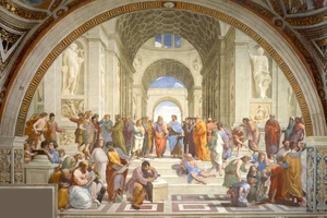 Raphael School of Athens 1511 Perspective Classical Painting Poster Art Print - Picture 1 of 1