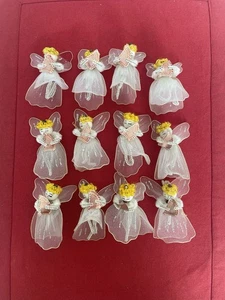 Vintage weißer Tüll Engel Ornamente ein Dutzend - Bild 1 von 6