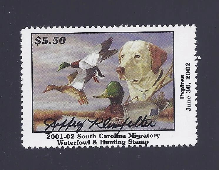 SOUTH CAROLINA   SC21   WATERFOWL DUCK STAMP 2001  MNH     ARTIST SIGNED - Image 1 of 1