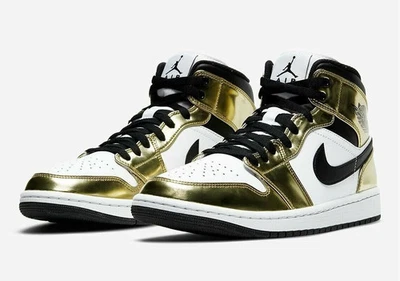 Air Jordan 1 Mid SE Para hombres Multi Talla Metálico Dorado/Negro-Blanco DC1419-700 NUEVO SIN CAJA Foto 1 de 4