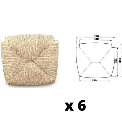 Set 6 sedute sedili di ricambio in paglia per sedia modello Venezia - Immagine 1 di 4