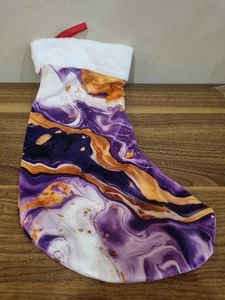 Purple And gold Marble Stocking Christmas - Picture 1 of 3