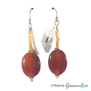 Handcrafted Carnelian Sterling Silver Long Drop Dangle Earrings – UTC India - Picture 1 of 10