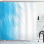 Abstract Art in Watercolor Paint Style Waves Cloud Design Shower Curtain Set