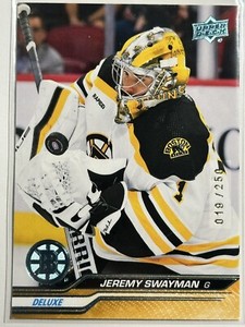 2023-24 Upper Deck Series 1 Jeremy Swayman Deluxe /250 #15 M/NM