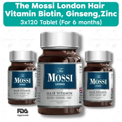 3 LOT The Mossi London Hair Vitamin 3 x 120 Tablet  (LIMITED STOCKS) - Image 1 of 4