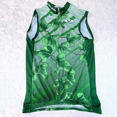 Voler Race Raglan Womens Medium Green Zip Front Sleeveless Cycling Jersey Shirt - Image 1 of 4