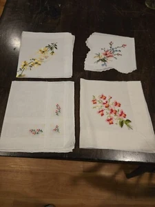Lot of Vintage Hankies Embroidered Flowers Hanky Embroidered - Picture 1 of 13