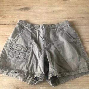 Columbia hiking flat front cargo shorts womens 12 khaki 5" inseam - Picture 1 of 4