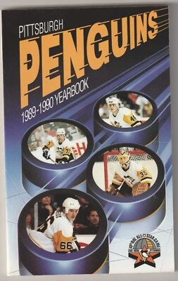 Anuario de hockey/guía de medios 1989-90 Pittsburgh Penguins---Mario Lemieux Foto 1 de 2