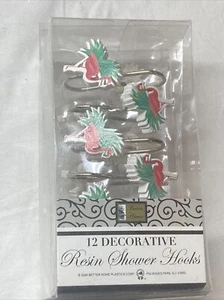 12 Decorative Resin Hooks Set for Bathroom Shower Curtain Bath Home Fashion NEW - Picture 1 of 3