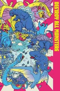 VINTAGE Kaiju"Destroy All Monsters" 1968 Film A3 Wall Canvas Retro Print - Picture 1 of 3