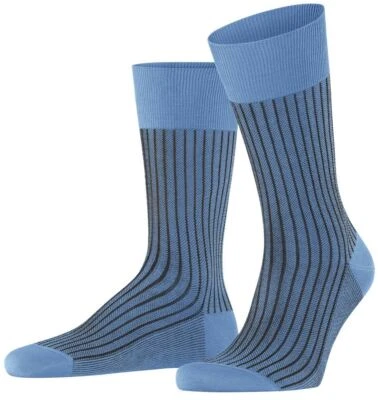 Falke Mens Oxford Stripe Socks - Cornflower Blue - Image 1 of 4