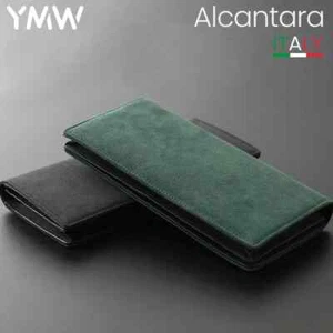 ALCANTARA Wallet Long Fold Holder Bag Luxury Artificial Leather Genuine Leathe - Picture 1 of 13