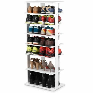 Wooden Shoes Storage Stand 7 Tiers Big Shoe Rack Organizer Multi-Shoe Rack New - Picture 1 of 8