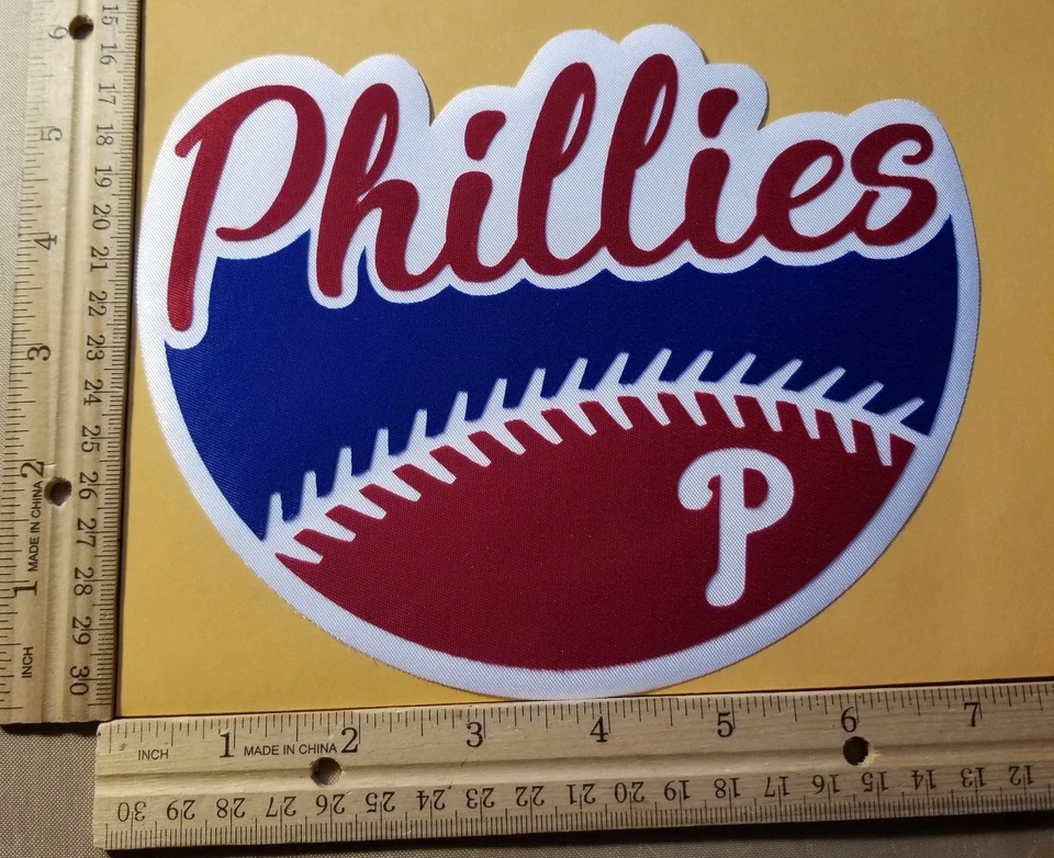 HUGE PHILADELPHIA PHILLIES IRON-ON PATCH - 6.5" x 7" - Image 1 of 1