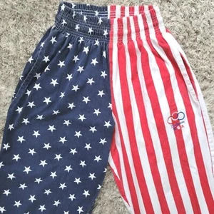 Vintage Bodywear USA Patriotic R/W Stripes Blue Stars Bodybuilder Pants Size S - Picture 1 of 16