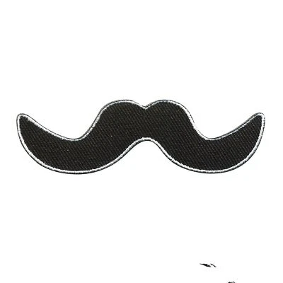 Aufnäher Schnurrbart Mustache gebogen Marcel Proust Sticker Bügelbild - Bild 1 von 4